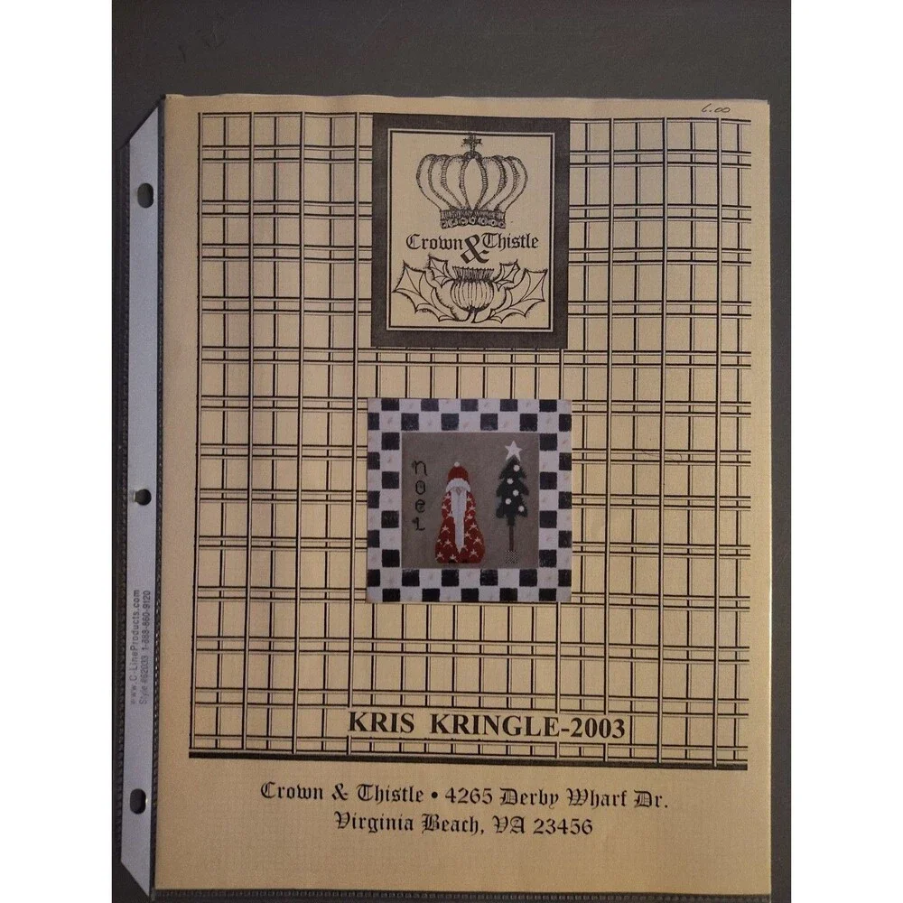 Crown & Thistle Kris Kringle 2003 Cross Stitch Pattern Leaflet Chart Santa Noel